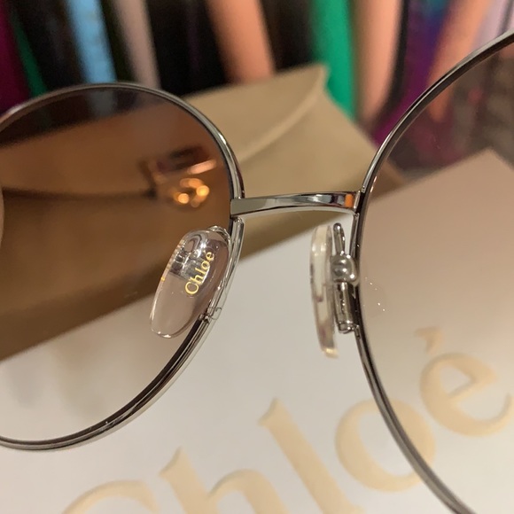 Chloe Sunglasses ? Silver/Brown—Authentic ? main image 9